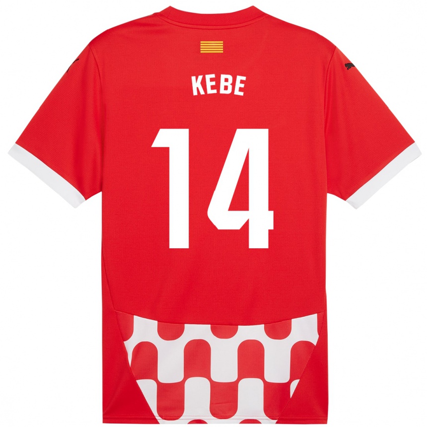 Men Football Moussa Kébé #14 Red White Home Jersey 2024/25 T-Shirt Za