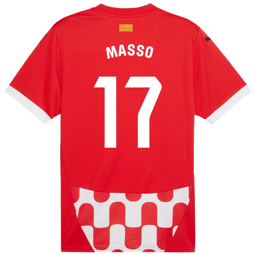 Men Football Ainoa Massó #17 Red White Home Jersey 2024/25 T-Shirt Za