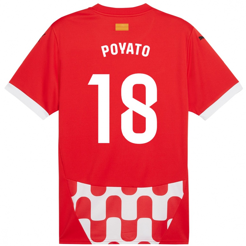 Men Football Marina Poyato #18 Red White Home Jersey 2024/25 T-Shirt Za