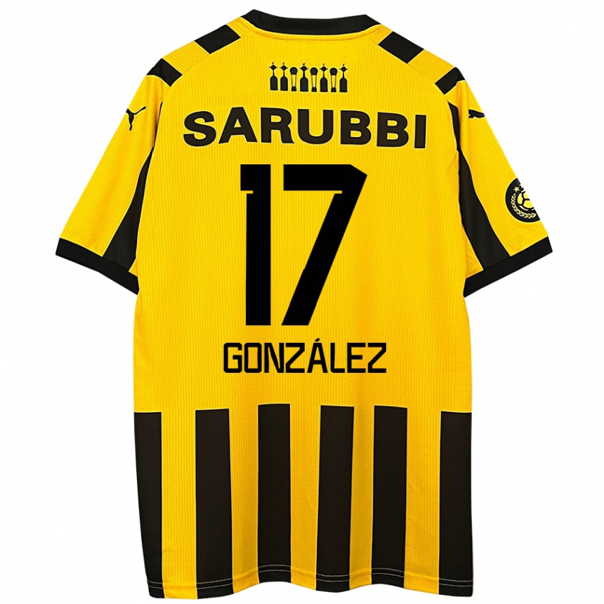 Men Football Luciano González #17 Yellow Black Home Jersey 2024/25 T-Shirt Za