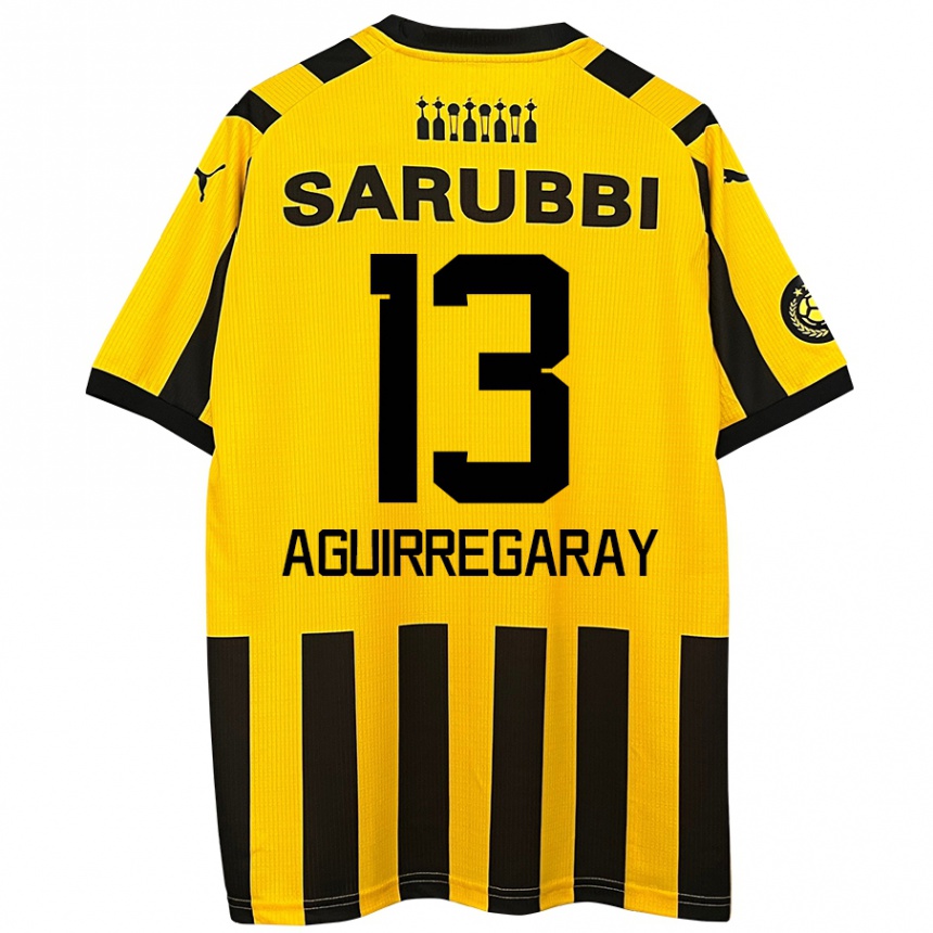 Men Football Matías Aguirregaray #13 Yellow Black Home Jersey 2024/25 T-Shirt Za