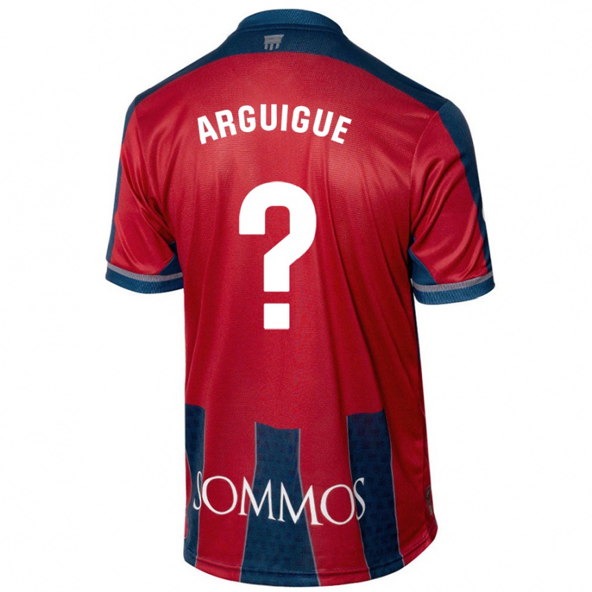 Men Football Ayman Arguigue #0 Red Blue Home Jersey 2024/25 T-Shirt Za