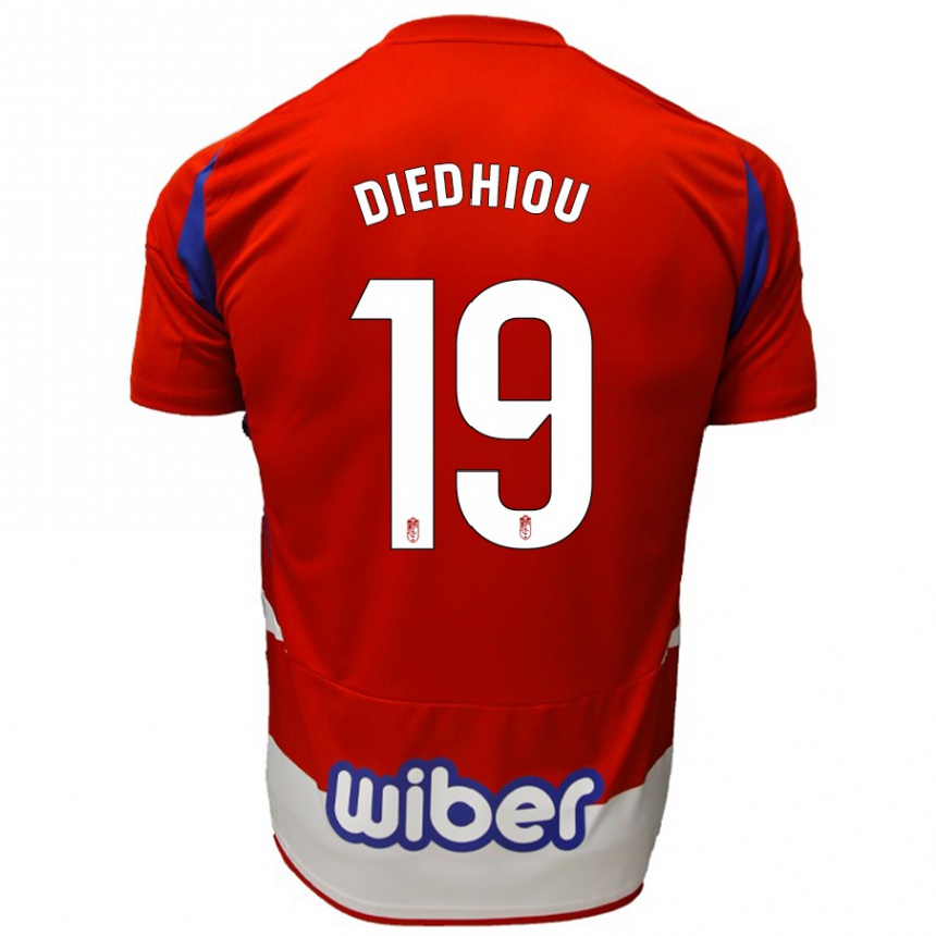 Men Football Famara Diédhiou #19 Red White Blue Home Jersey 2024/25 T-Shirt Za