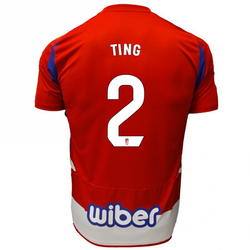 Men Football Xie Ting #2 Red White Blue Home Jersey 2024/25 T-Shirt Za