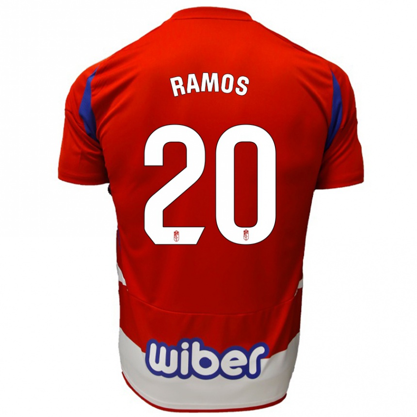 Men Football Lucía Ramos #20 Red White Blue Home Jersey 2024/25 T-Shirt Za