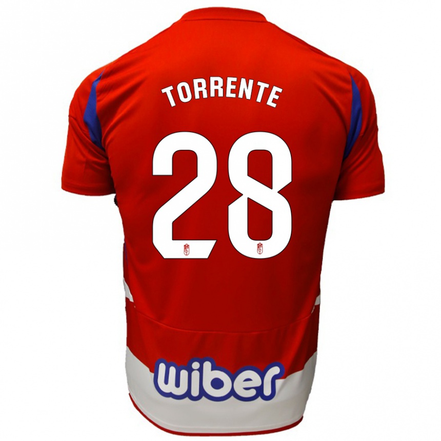 Men Football Raúl Torrente #28 Red White Blue Home Jersey 2024/25 T-Shirt Za