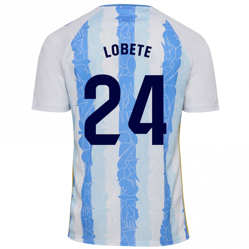 Men Football Julen Lobete #24 White Blue Home Jersey 2024/25 T-Shirt Za