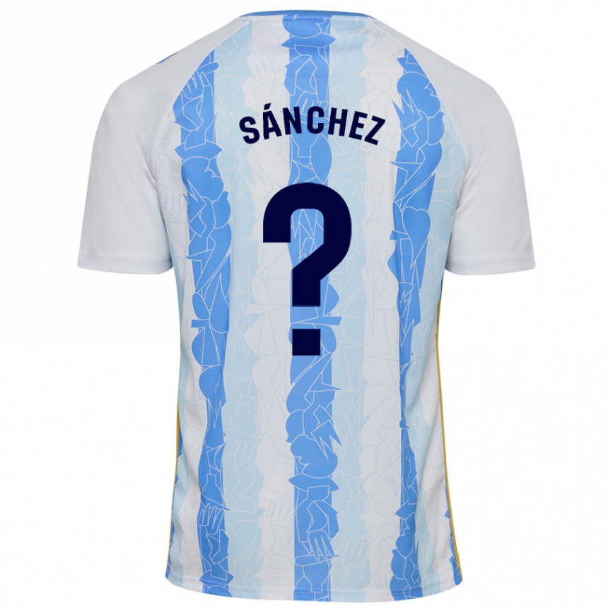 Men Football Álvaro Sánchez #0 White Blue Home Jersey 2024/25 T-Shirt Za