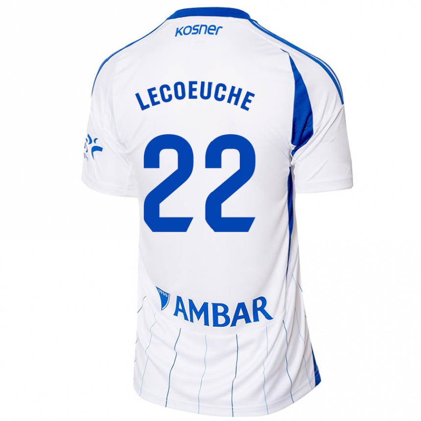 Men Football Quentin Lecoeuche #22 Red White Home Jersey 2024/25 T-Shirt Za