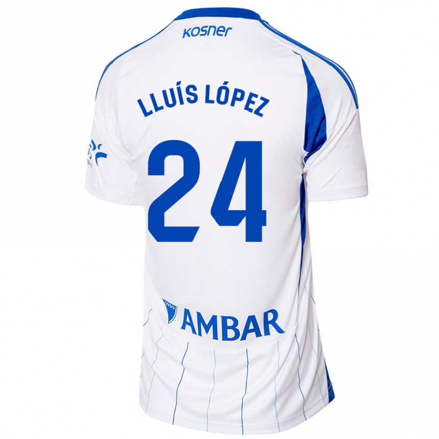 Men Football Lluís López #24 Red White Home Jersey 2024/25 T-Shirt Za