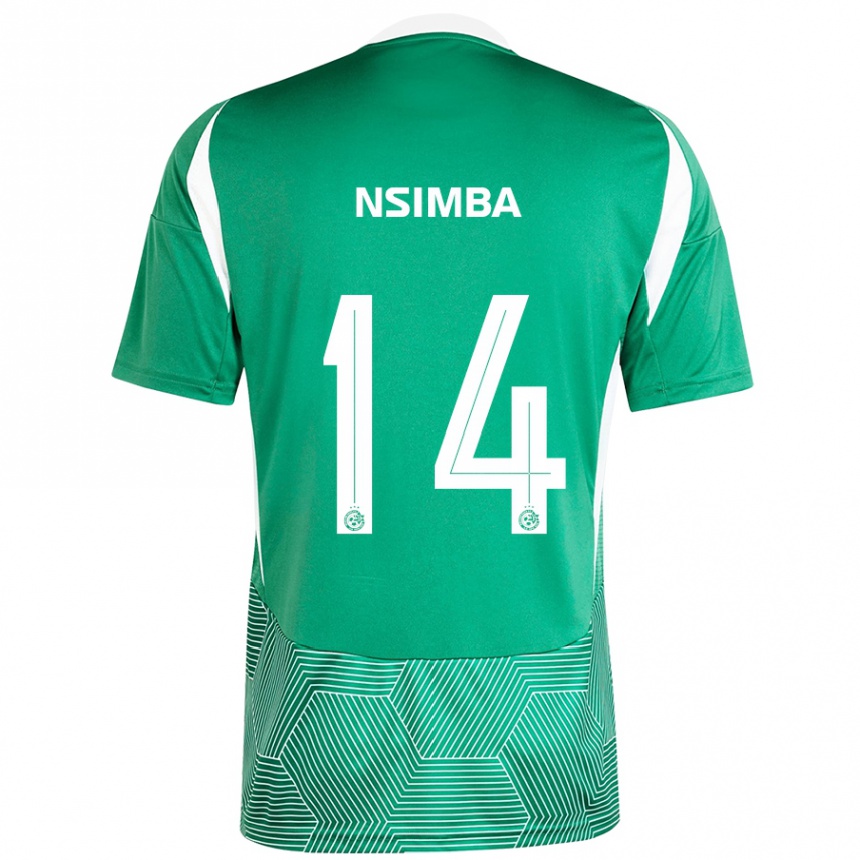 Men Football Vital Nsimba #14 Green White Home Jersey 2024/25 T-Shirt Za