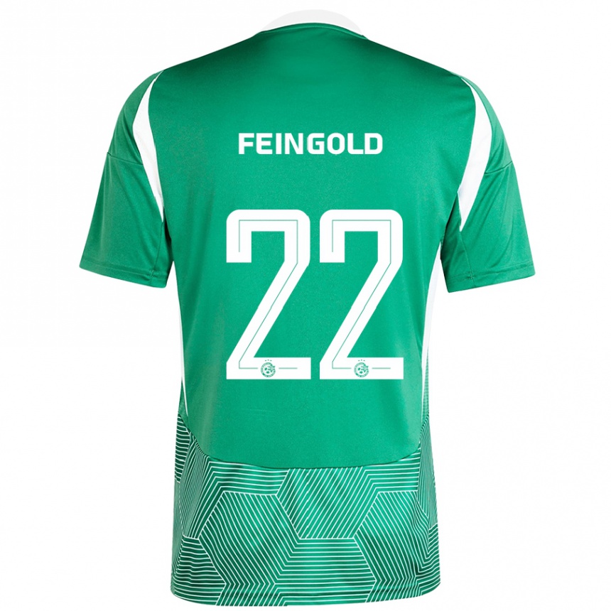 Men Football Ilay Feingold #22 Green White Home Jersey 2024/25 T-Shirt Za