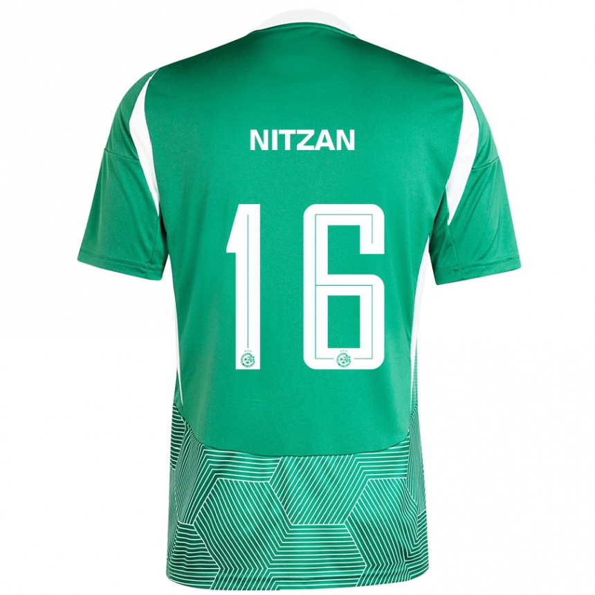 Men Football Itamar Nitzan #16 Green White Home Jersey 2024/25 T-Shirt Za