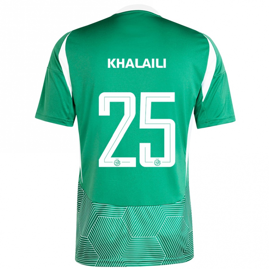 Men Football Anan Khalaili #25 Green White Home Jersey 2024/25 T-Shirt Za