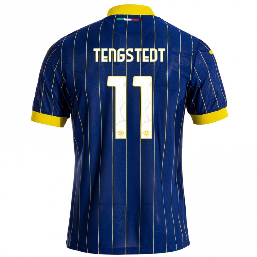 Men Football Casper Tengstedt #11 Blue Yellow Home Jersey 2024/25 T-Shirt Za