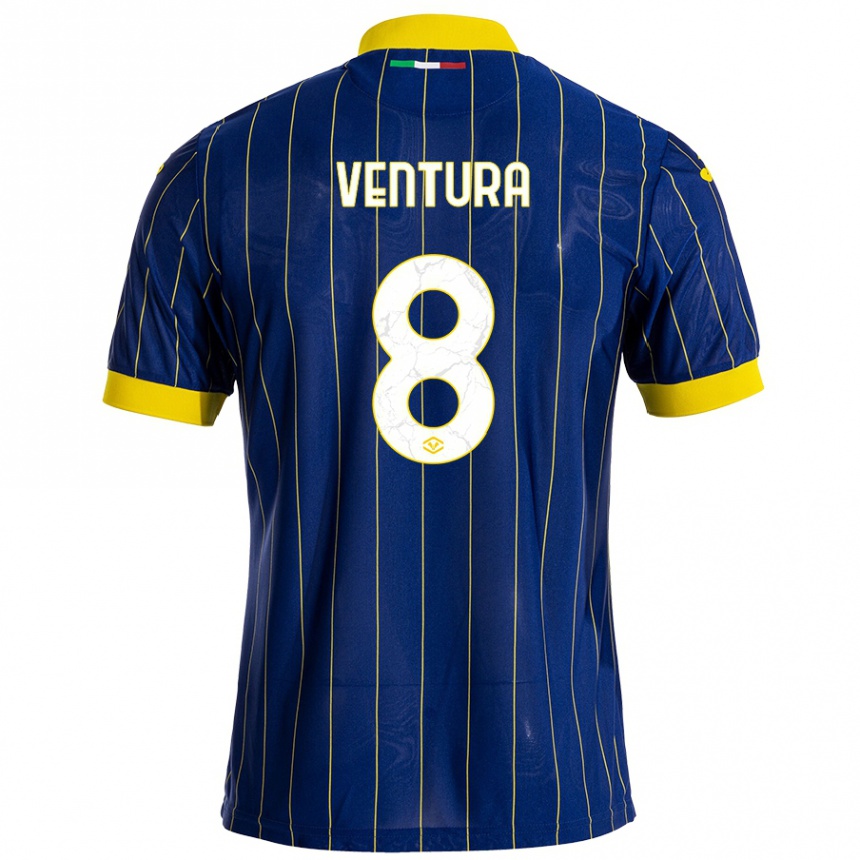 Men Football Ciro Ventura #8 Blue Yellow Home Jersey 2024/25 T-Shirt Za