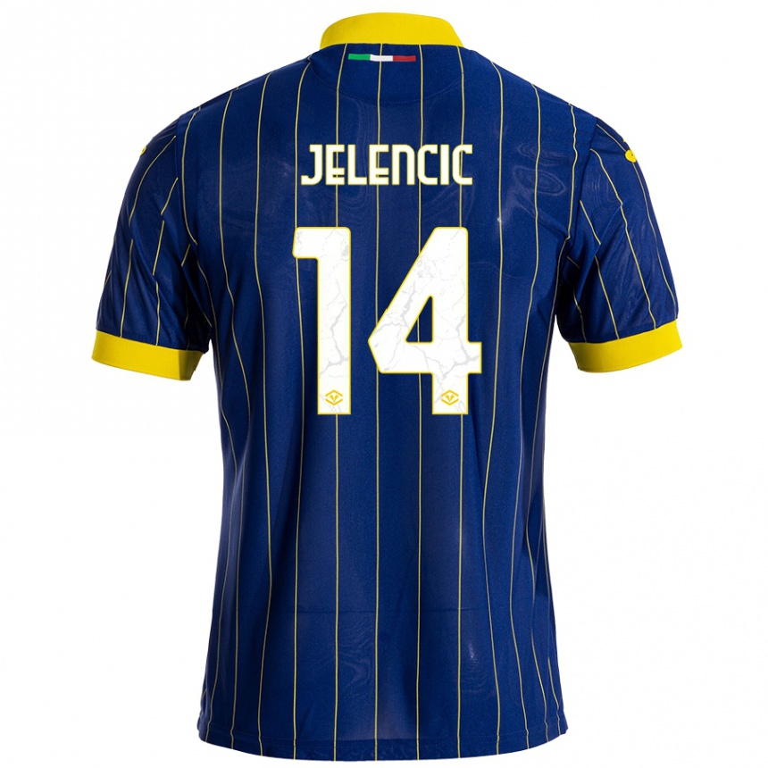 Men Football Ana Jelencic #14 Blue Yellow Home Jersey 2024/25 T-Shirt Za