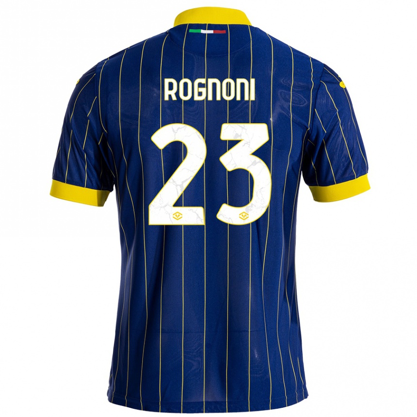 Men Football Alessia Rognoni #23 Blue Yellow Home Jersey 2024/25 T-Shirt Za