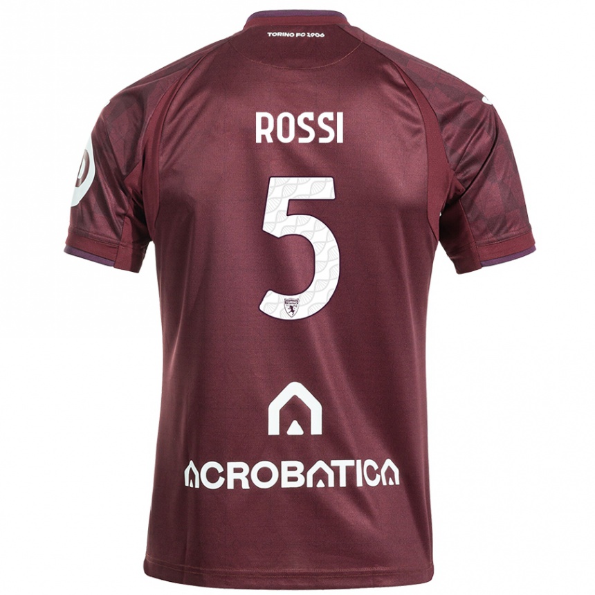 Men Football Simone Rossi #5 Maroon White Home Jersey 2024/25 T-Shirt Za