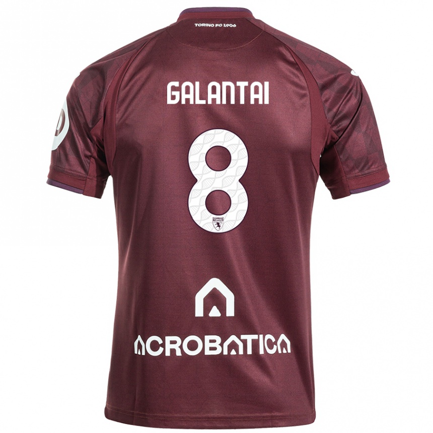 Men Football Tamás Galántai #8 Maroon White Home Jersey 2024/25 T-Shirt Za