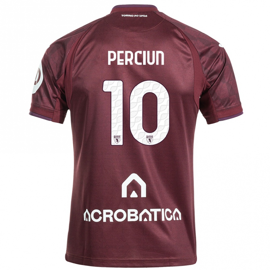 Men Football Sergiu Perciun #10 Maroon White Home Jersey 2024/25 T-Shirt Za