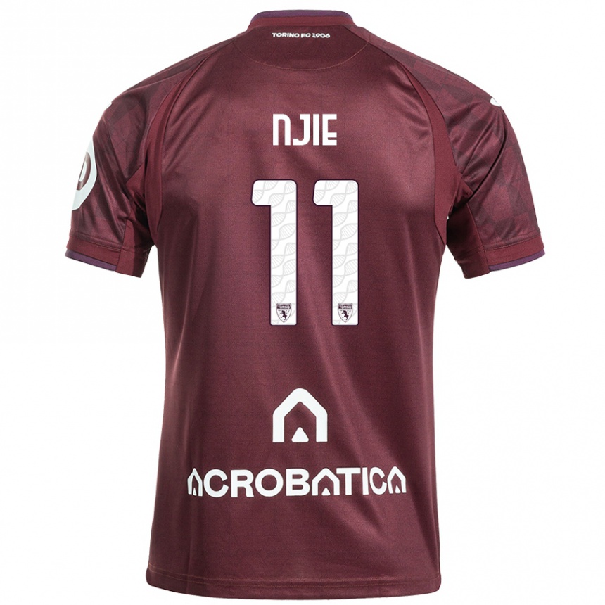 Men Football Alieu Njie #11 Maroon White Home Jersey 2024/25 T-Shirt Za