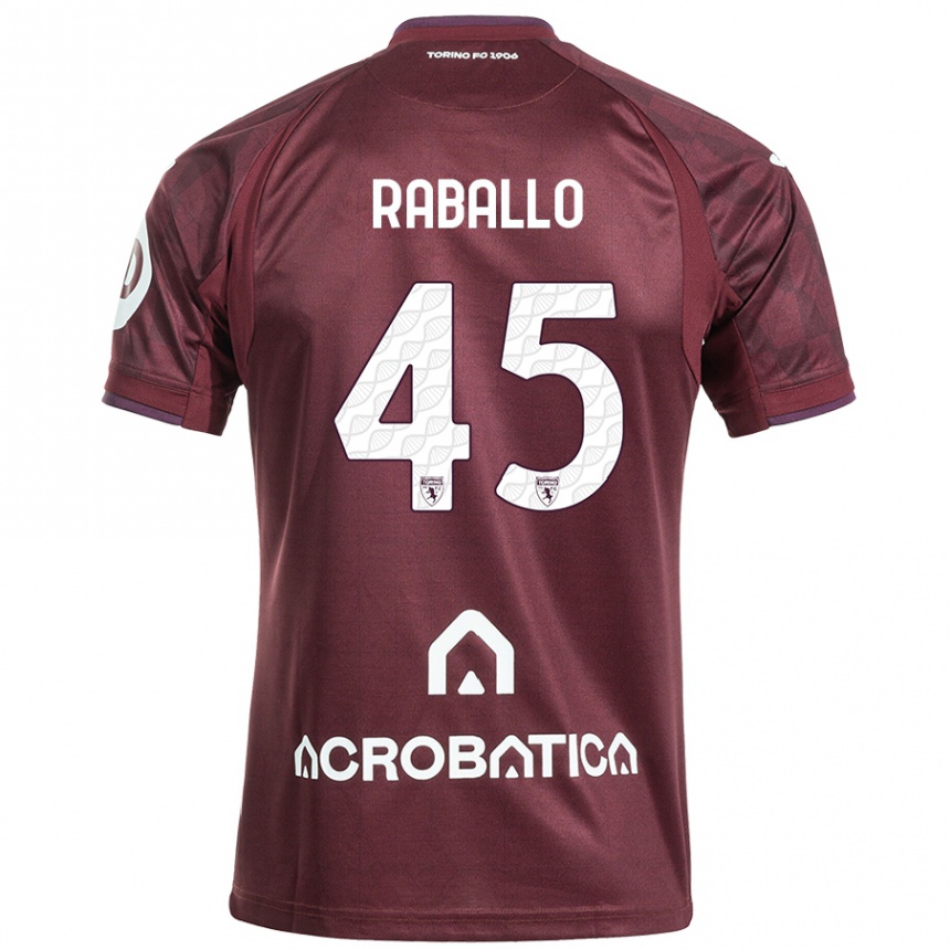 Men Football Alessio Raballo #45 Maroon White Home Jersey 2024/25 T-Shirt Za