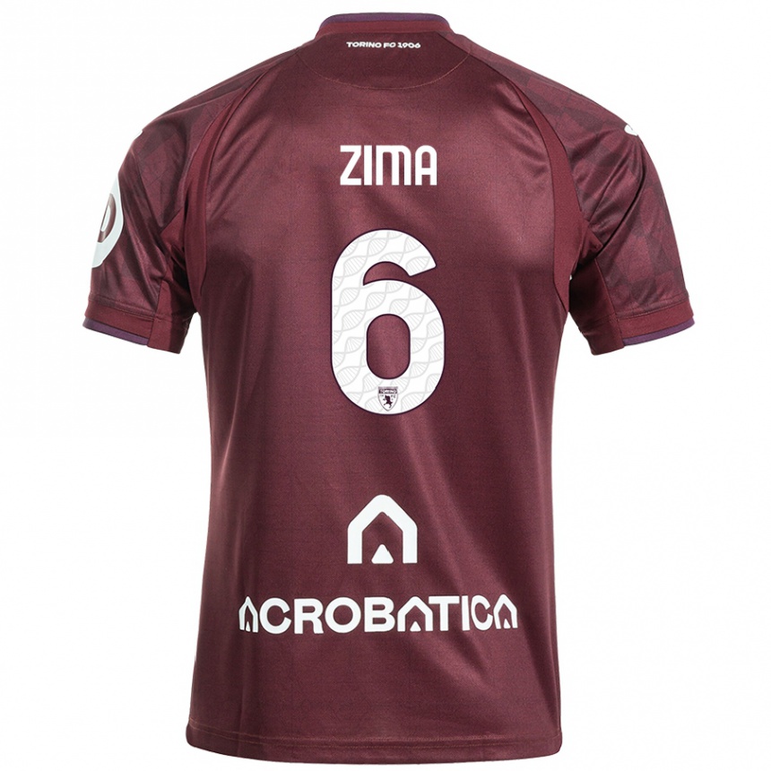 Men Football David Zima #6 Maroon White Home Jersey 2024/25 T-Shirt Za