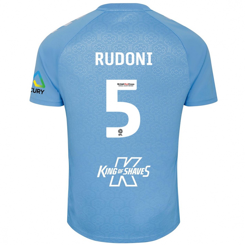 Men Football Jack Rudoni #5 Blue White Home Jersey 2024/25 T-Shirt Za