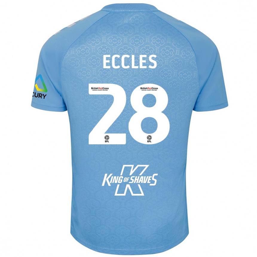 Men Football Josh Eccles #28 Blue White Home Jersey 2024/25 T-Shirt Za