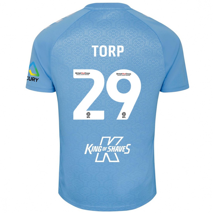 Men Football Victor Torp #29 Blue White Home Jersey 2024/25 T-Shirt Za