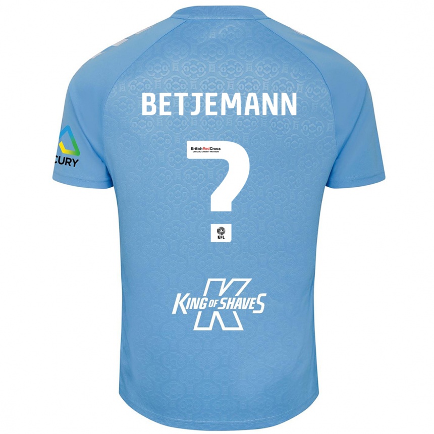 Men Football Elliot Betjemann #0 Blue White Home Jersey 2024/25 T-Shirt Za