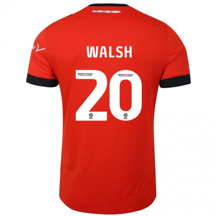 Men Football Liam Walsh #20 Orange Black Home Jersey 2024/25 T-Shirt Za