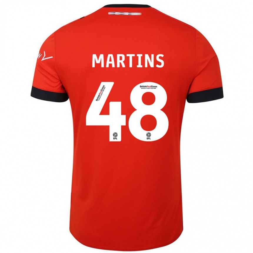 Men Football Dominic Dos Santos Martins #48 Orange Black Home Jersey 2024/25 T-Shirt Za