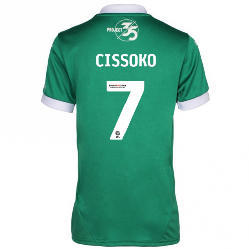 Men Football Ibrahim Cissoko #7 Green White Home Jersey 2024/25 T-Shirt Za