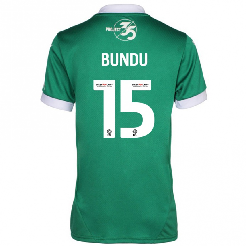 Men Football Mustapha Bundu #15 Green White Home Jersey 2024/25 T-Shirt Za