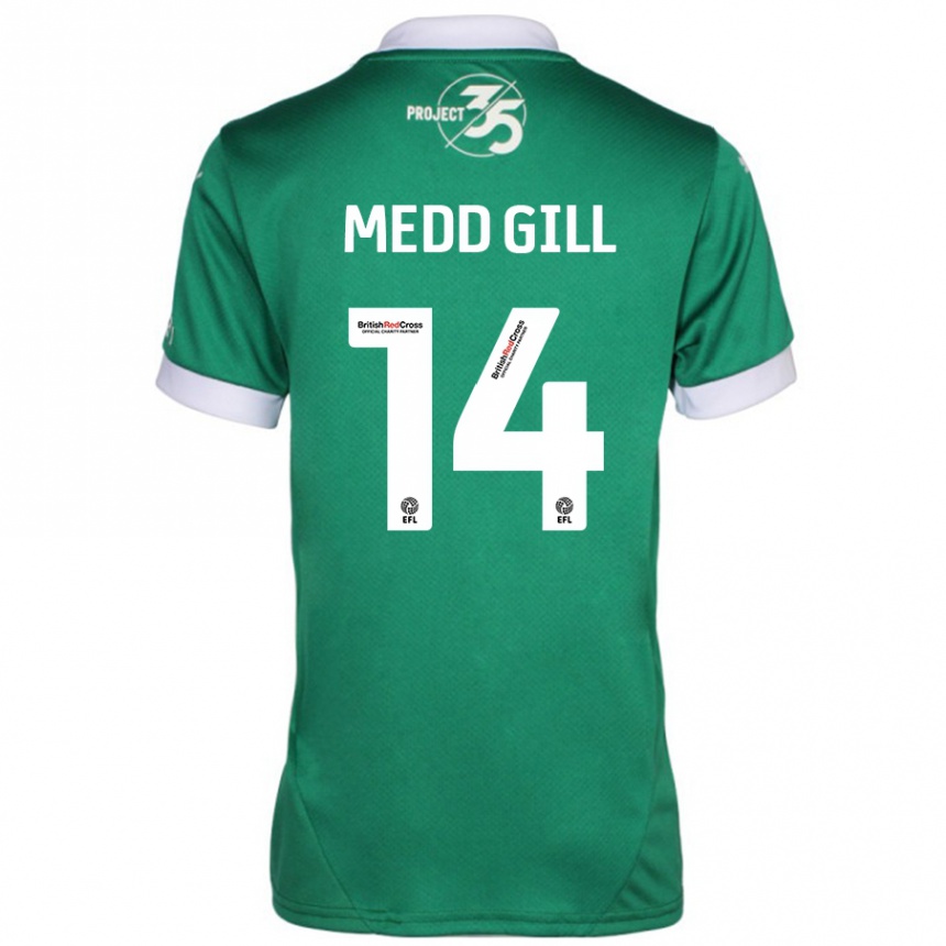 Men Football Tamsin Medd-Gill #14 Green White Home Jersey 2024/25 T-Shirt Za