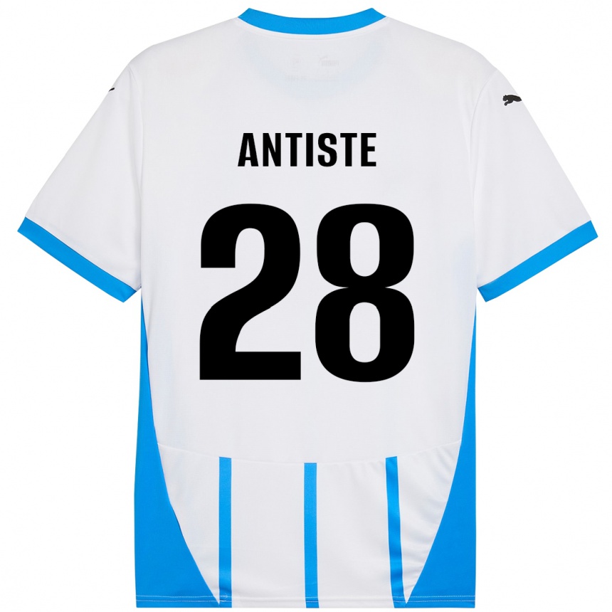 Men Football Janis Antiste #28 White Blue Away Jersey 2024/25 T-Shirt Za