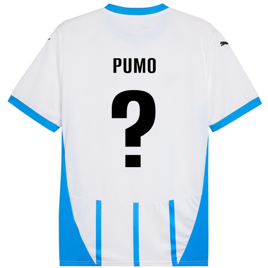 Men Football Samuele Pumo #0 White Blue Away Jersey 2024/25 T-Shirt Za