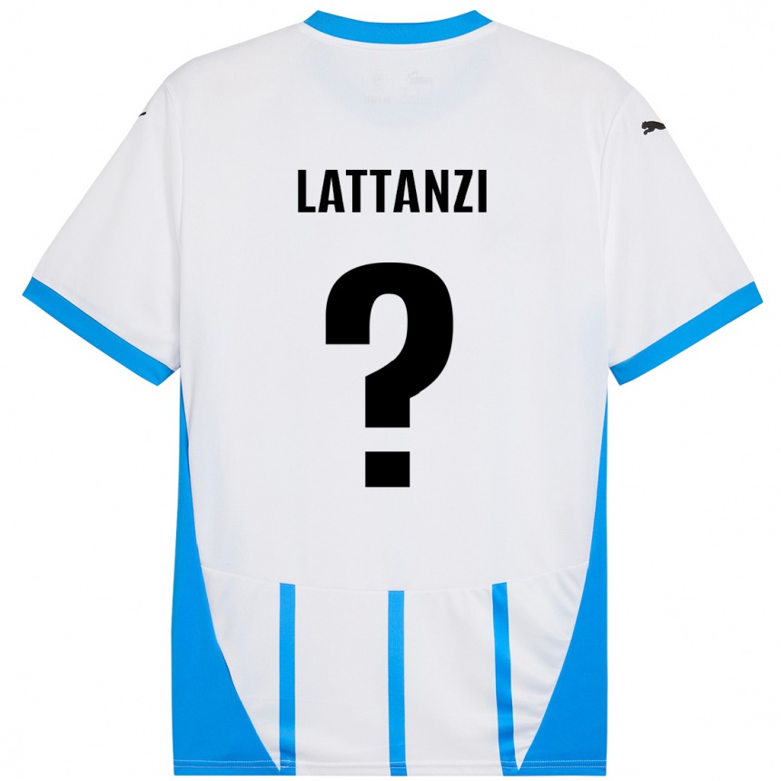 Men Football Luca Lattanzi #0 White Blue Away Jersey 2024/25 T-Shirt Za