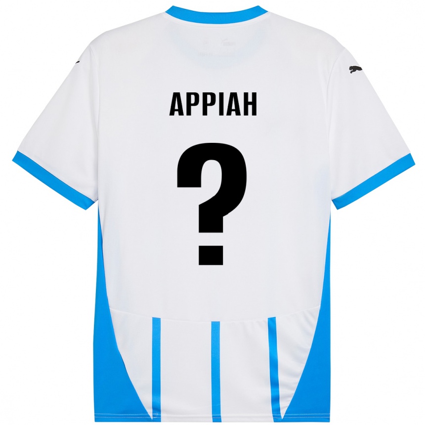 Men Football Lorenzo Appiah #0 White Blue Away Jersey 2024/25 T-Shirt Za