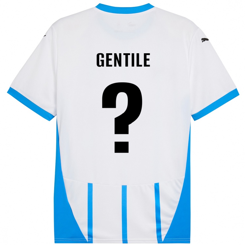 Men Football Raffaele Gentile #0 White Blue Away Jersey 2024/25 T-Shirt Za