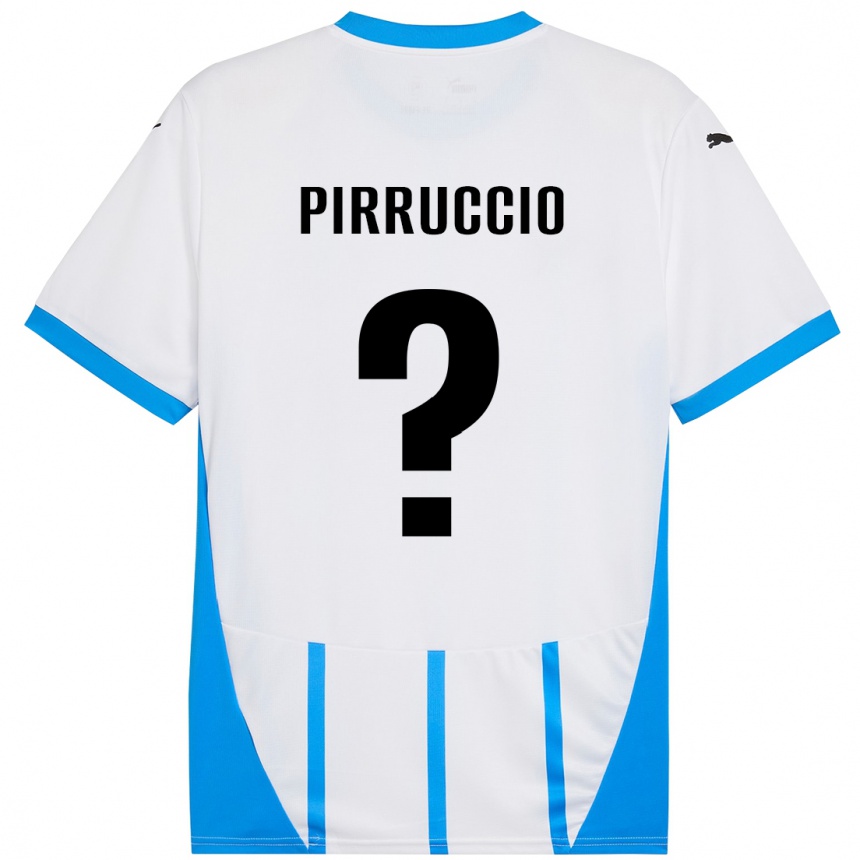 Men Football Federico Pirruccio #0 White Blue Away Jersey 2024/25 T-Shirt Za