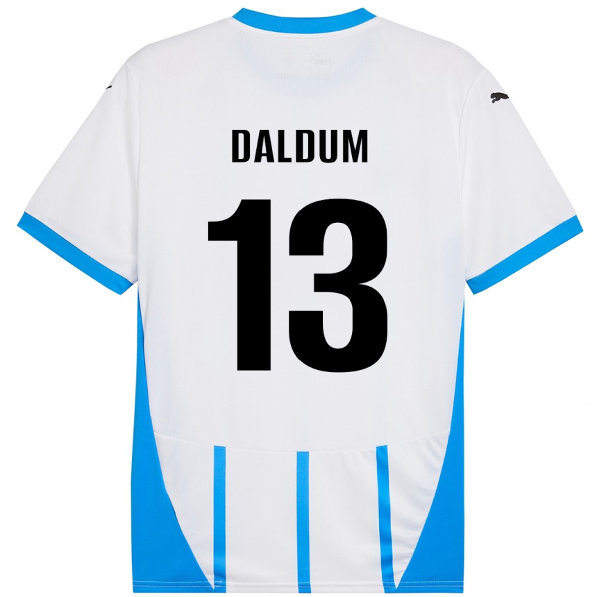 Men Football Sonosi Daldum #13 White Blue Away Jersey 2024/25 T-Shirt Za