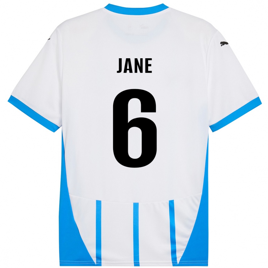 Men Football Refiloe Jane #6 White Blue Away Jersey 2024/25 T-Shirt Za