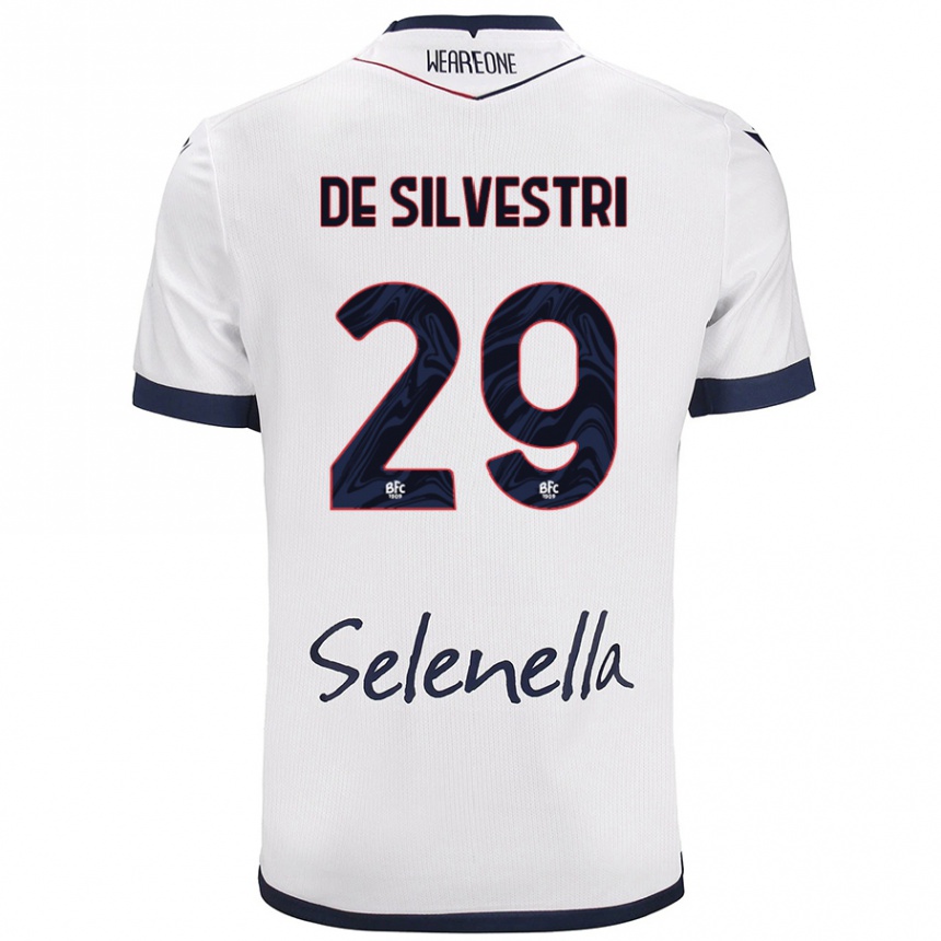 Men Football Lorenzo De Silvestri #29 White Royal Blue Away Jersey 2024/25 T-Shirt Za