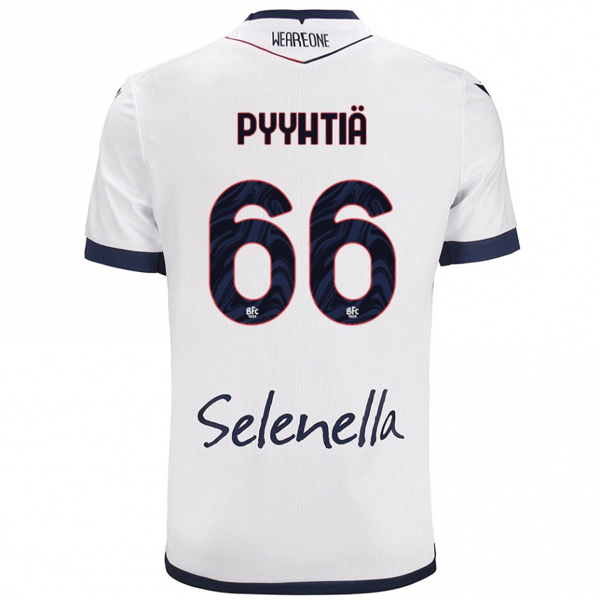 Men Football Niklas Pyyhtiä #66 White Royal Blue Away Jersey 2024/25 T-Shirt Za