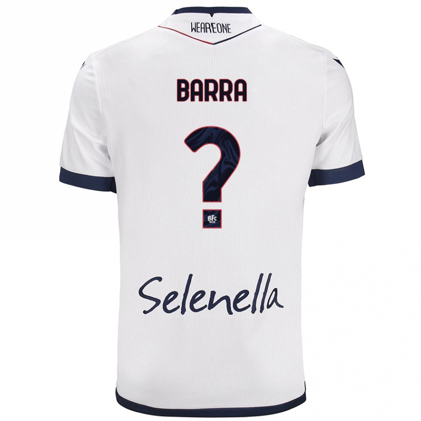 Men Football Edoardo Barra #0 White Royal Blue Away Jersey 2024/25 T-Shirt Za