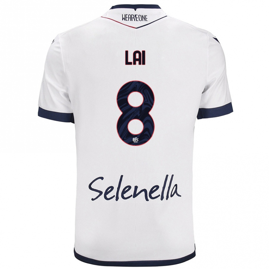 Men Football Luca Lai #8 White Royal Blue Away Jersey 2024/25 T-Shirt Za