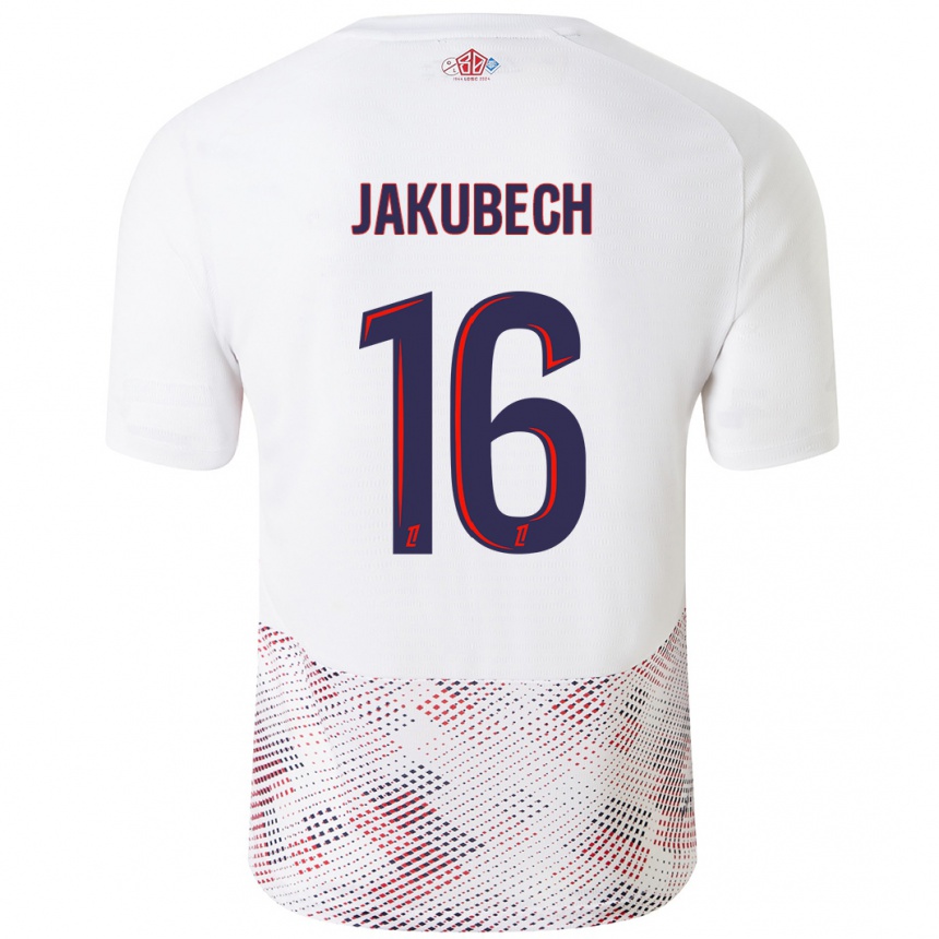 Men Football Adam Jakubech #16 White Royal Blue Away Jersey 2024/25 T-Shirt Za